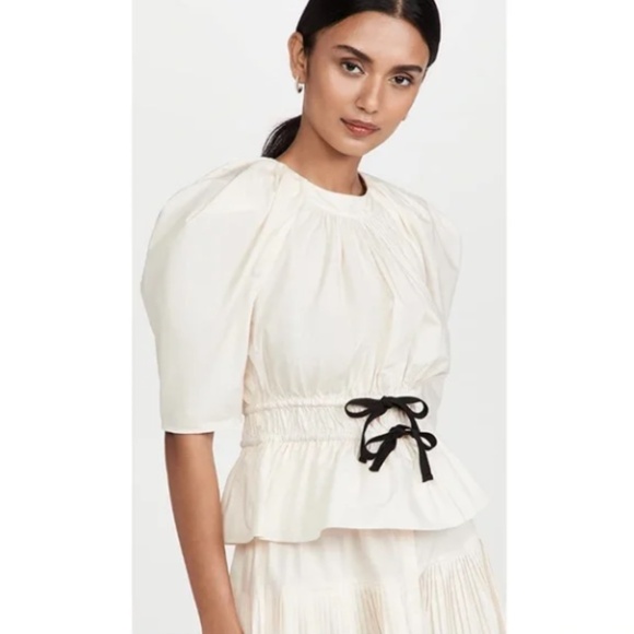 Ulla Johnson Denisa Top in Cream 00 - Picture 2 of 10